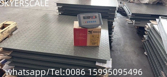 कार्बन स्टील प्लेटफार्म फर्श वजन पैमाने 1.22x1.22m 3t XK315A1X वजन संकेतक के साथ