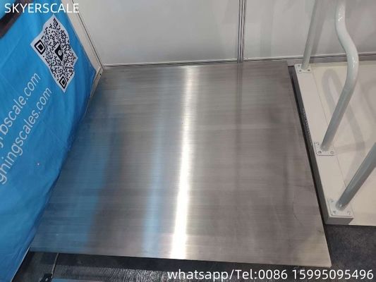 भारी ड्यूटी इलेक्ट्रॉनिक 304 पूर्ण स्टेनलेस स्टील प्लेटफार्म मंजिल स्केल 1.2x1.2m 3 टन